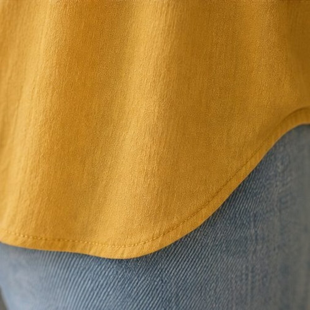 Mustard Ruffle Collar Blouse - Picture 6 of 6